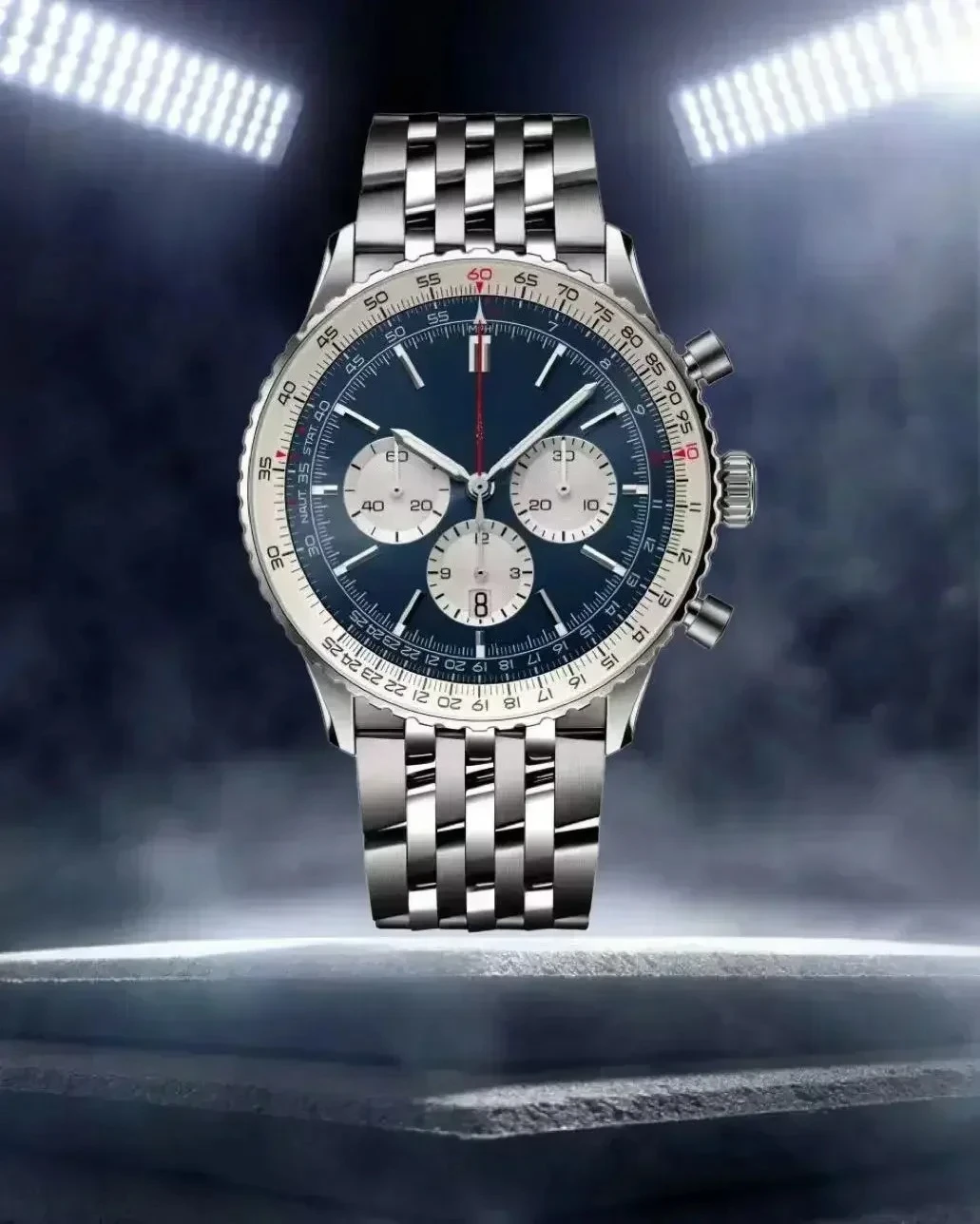 Designer Watch 6 Subdials Full Function Chronograph Quartz Movement Leather Strap Luxury Business Dress Watch High Quality