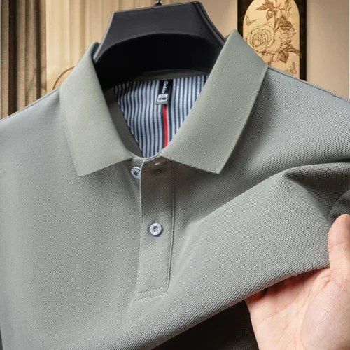 Imagen 1 del producto 100% de algodón puro, marca de moda para hombres, nueva camisa POLO cómoda y transpirable de alta calidad, top corto exquisito de diseñador de verano