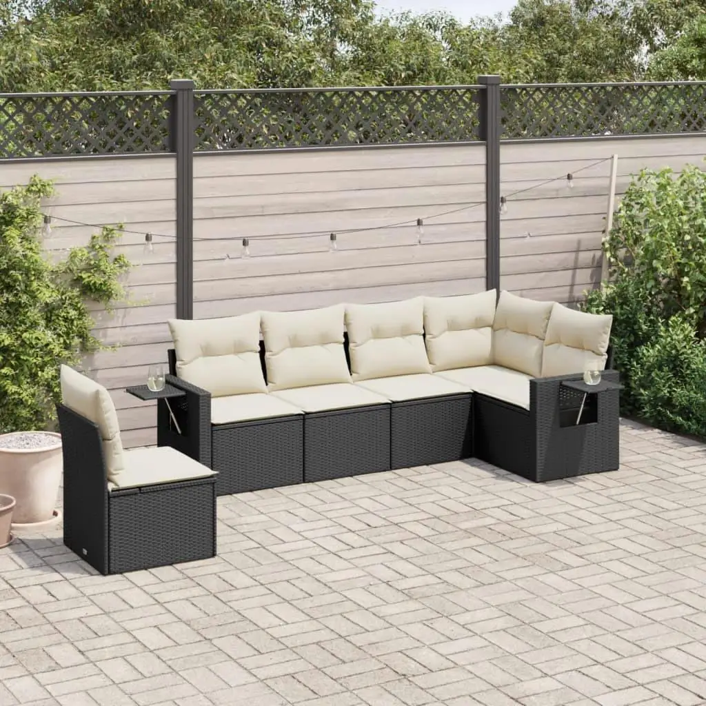 

Elegant Garden for sofa Set Black with Cream White for cushions Comfortable Outdoor Furniture