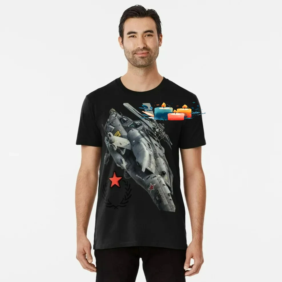 Russian Military Attack Helicopter Aircraft T Shirt. New 100% Cotton Short Sleeve O-Neck Casual T-shirts Loose Top Size S-3XL