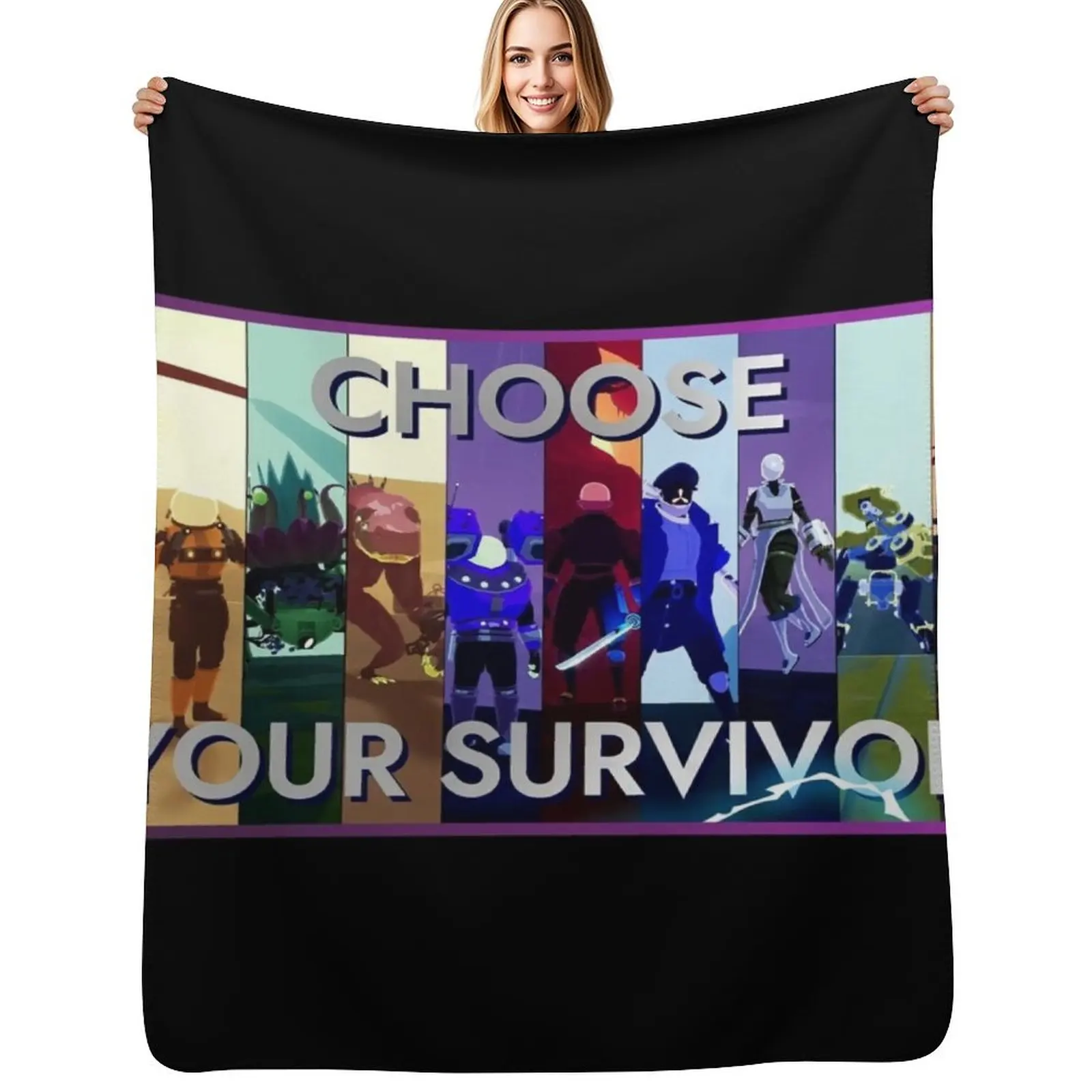 Choose Your Survivor, Rosk Of Rain 2 Throw Blanket Cozy Warm Blanket for Bed Room Decor