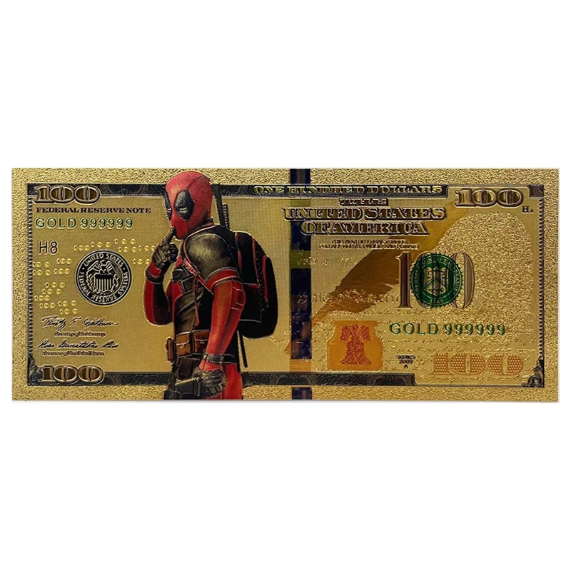 Marvel heroes Ironman Captain America Gold Commemorative Banknote Collection Movie Peripherals Best Gifts