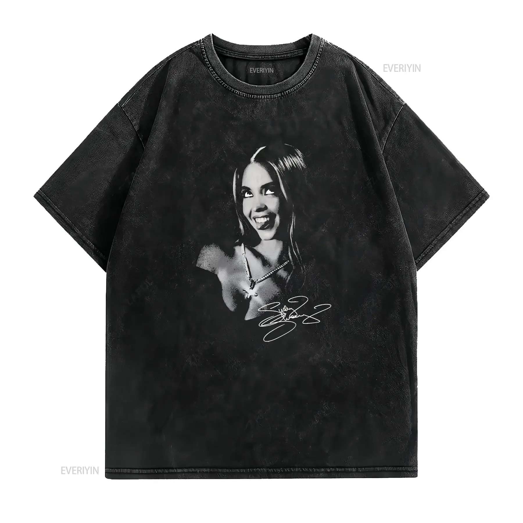 Sydney Sweeney Vintage T Shirt Homage Fan for Her Merch long or short sleeves vintage Washed Casual homme Breathable