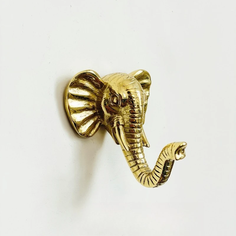 Handmade lost wax method elephant swan brass curtain hook wall hook strap hook light luxury living room bedroom