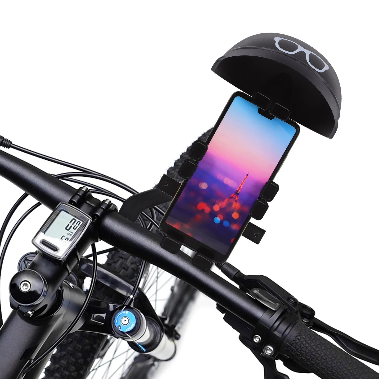 

Waterproof Bike Phone Holder Bicycle Cycling Navigation Mount Shockproof Alloy Bracket Stand Stem Storage Rack for Outdoor