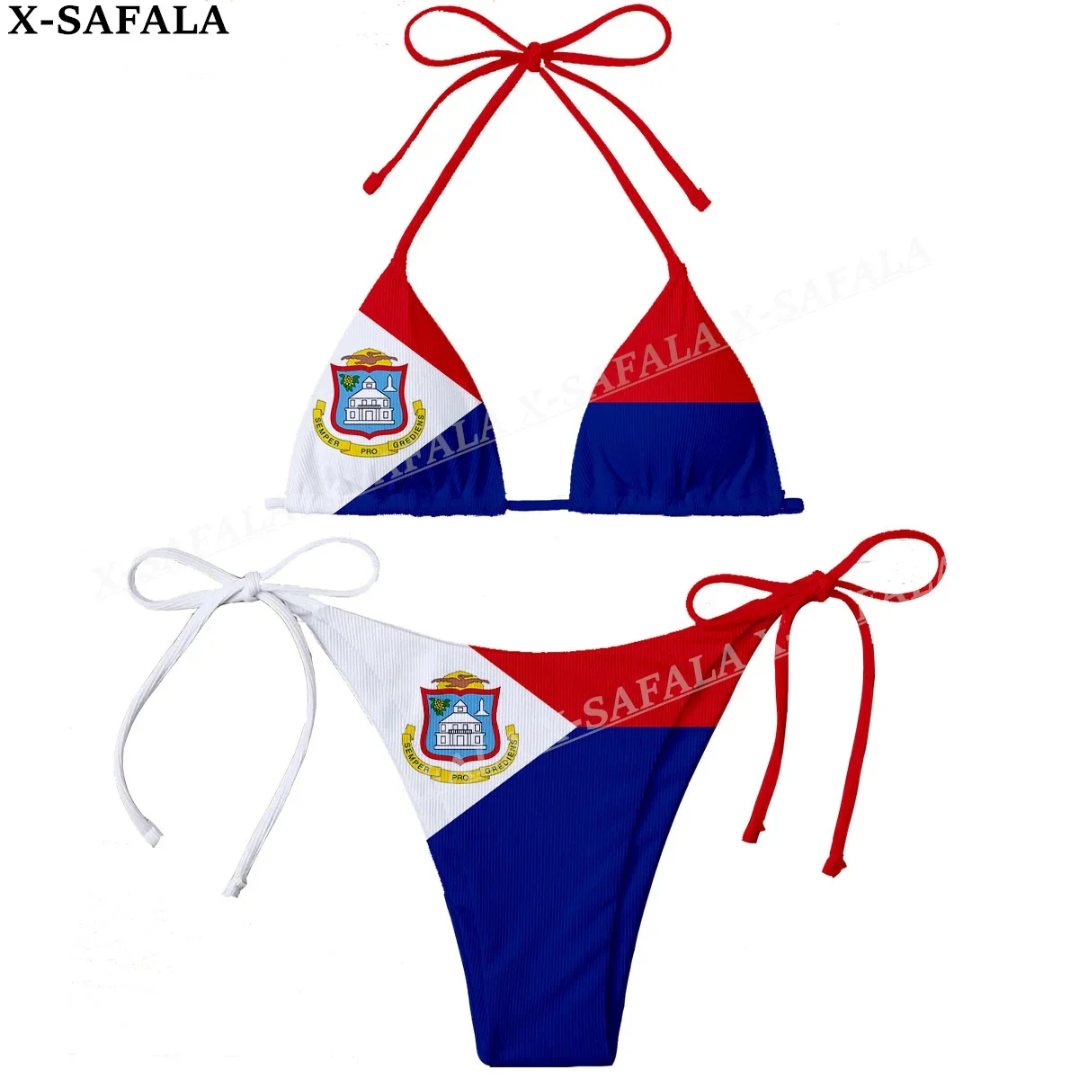 Dutch Saint Martin 3D Print Women Micro Sexy Bikini Bra Set Summer Beachwear Sexy Beach Two Pieces Bathing Suits Swimwear