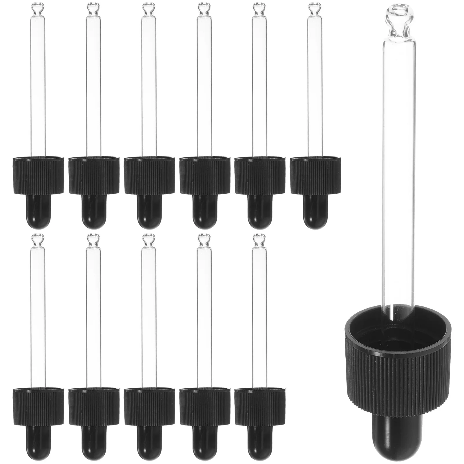 

12Pcs Glass Dropper Essential Oil Bottle Portable Travel Skincare Eye Dropper Antidrip Leakproof Dispenser Oil Pipette