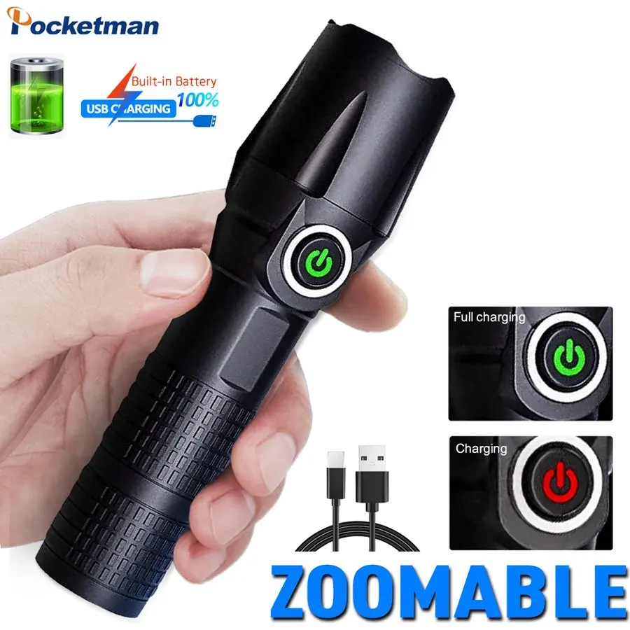 lanterna-led-recarregavel-super-brilhante-a-prova-d'Agua-com-3-modos-para-camping-e-emergencias