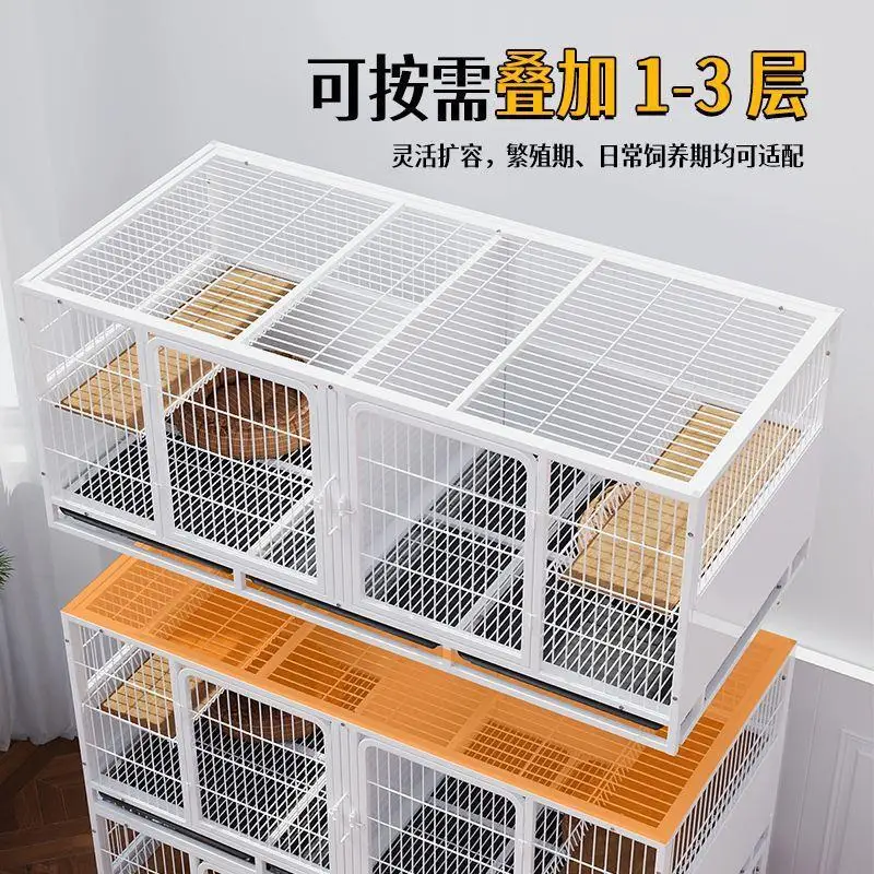 Breeding cat cage multi-layer three-layer with partition breeding cage can be stacked leak-proof splash cat house pet store fost