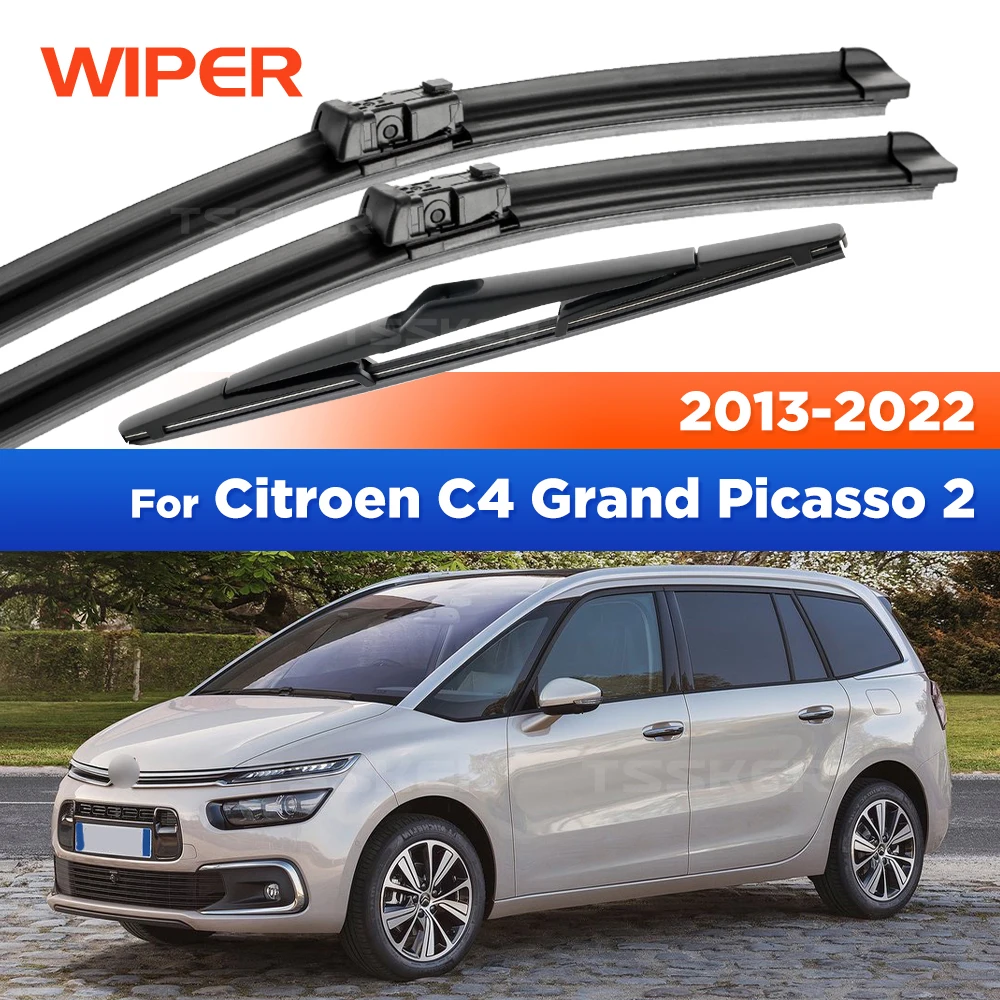 

Front & Rear Wiper For Citroen C4 Grand Picasso 2 2013-2022 2014 2015 Wiper Blades Windshield Windscreen Window Brushes 30"30"12