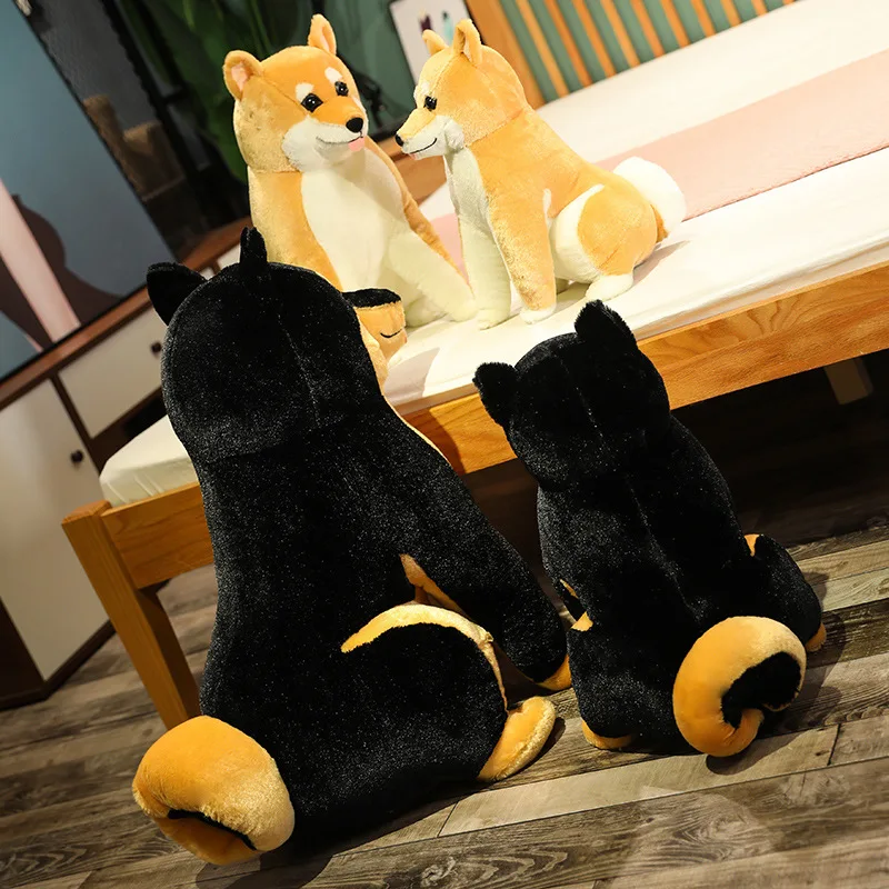 35-65cm New Real Life Shiba Inu Dog Plush Toy Realistic Animal Sitting Puppy Dolls Stuffed Soft Cartoon Toys Birthday Gift