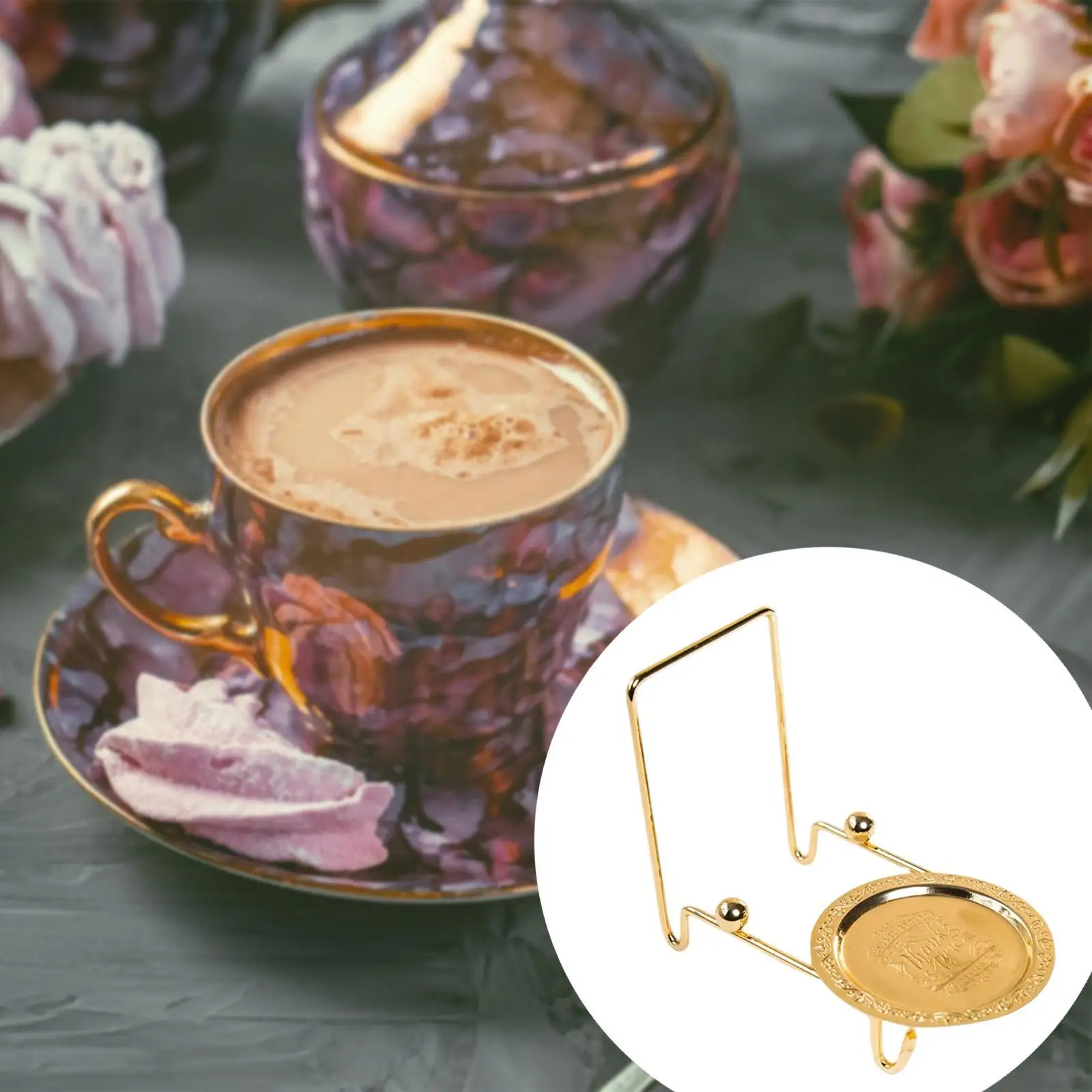 

Coffee Cup Display Stand Elegant Metal Organizer Rack for Coffee Table and Mug Decoration at Home