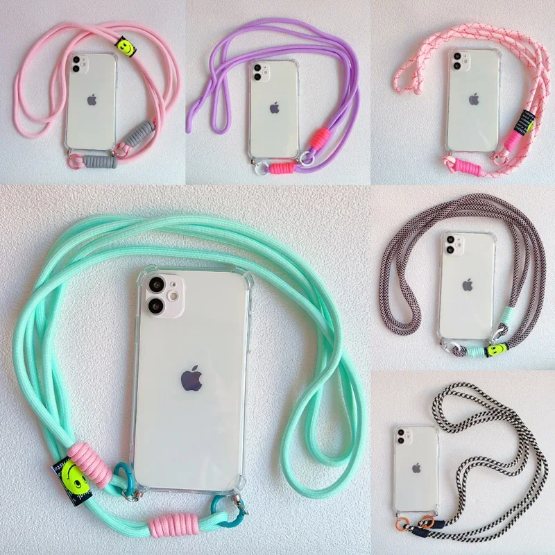 Прозрачный чехол для телефона с ремешком через плечо для iphone 15, 16, 14, 13, 11, 12 Pro Max MiNi XR X XS 7 8 plus SE 2020, мягкий силиконовый