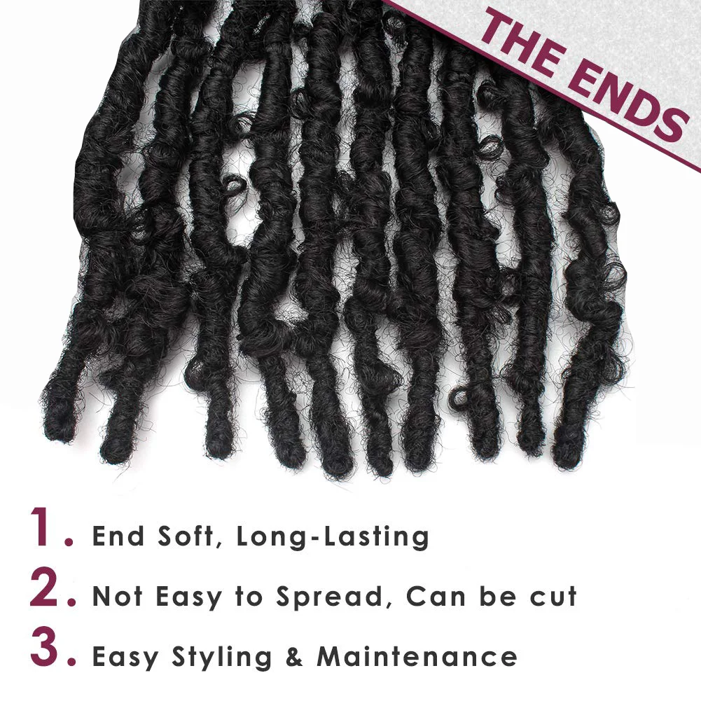 Butterfly Locs Crochet Braids Hair Extensions Long Distressed Faux Locs Black Goddess Locs Crochet Hair Pre-looped  Synthetic