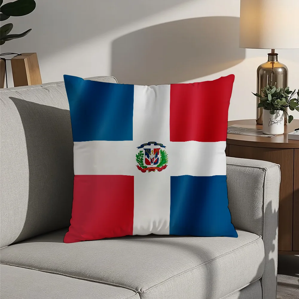 Dominican Republic Flag Pillow Case Plush Fabric Soft  Pillowcase Double Sided Print Cushion Cover Household Gifts