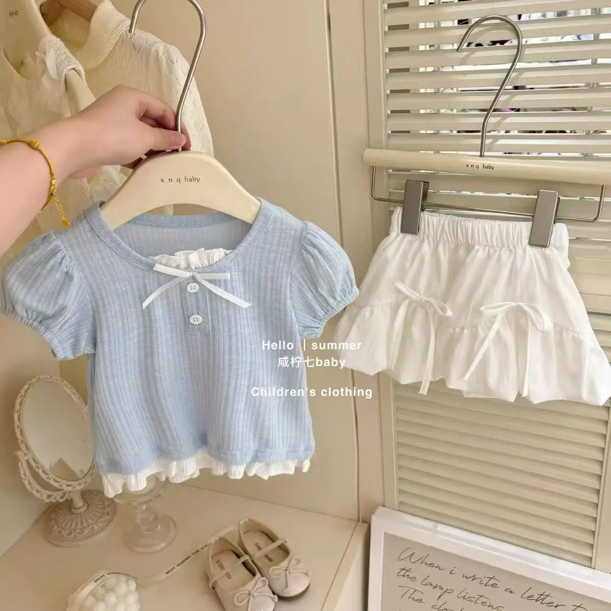 

Girls Sweet Princess Sets Summer Kids Short Sleeve Clothes Suits Baby T-Shirt+Skirt 2Pcs Children Fashion Outfits 1-7 Years