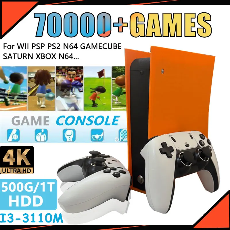 

New! 1T HDD M88 Retro Game Console Built-in 70000+game 4K definition output 60+emulator FOR XBOX WII PS2 Wireless Controller