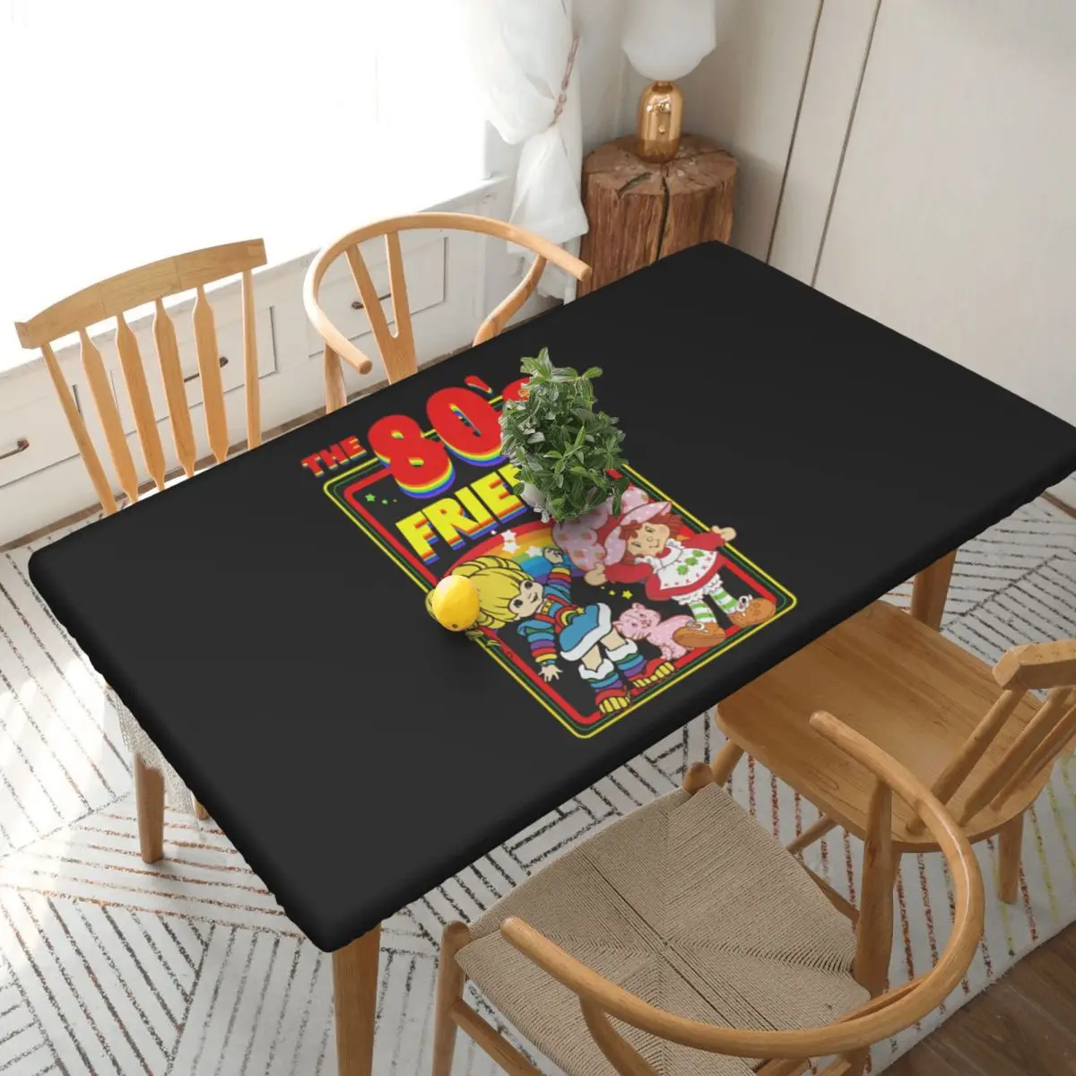 Rainbow Brite - The 80s Friend For Christmas Rectangular Tablecloth Waterproof Table Cover for Dining Events Table Cloth