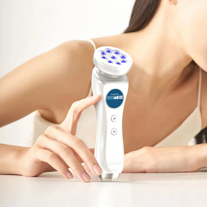 Mini Handheld LED Light Therapy & Skin Detector 2-in-1 Beauty Device, USB Rechargeable Facial Care Tool