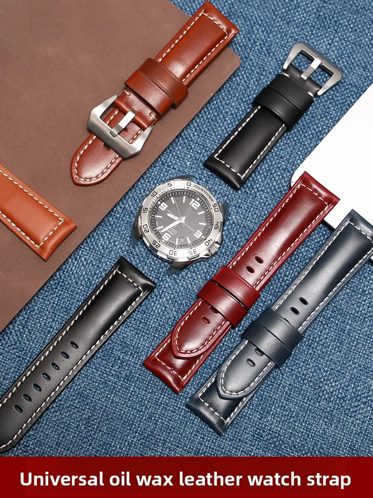 

Vintage Oil Wax Leather Watch Strap for Men for Casio Seiko Gyadish Seven Friday Calf Leather Strap