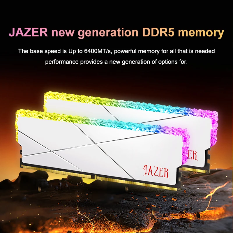 JAZER RGB DDR5 32GB(16GBX2) 6000MHz 6400MHz เดสก์ท็อป Memoria Ram ประสิทธิภาพสูง