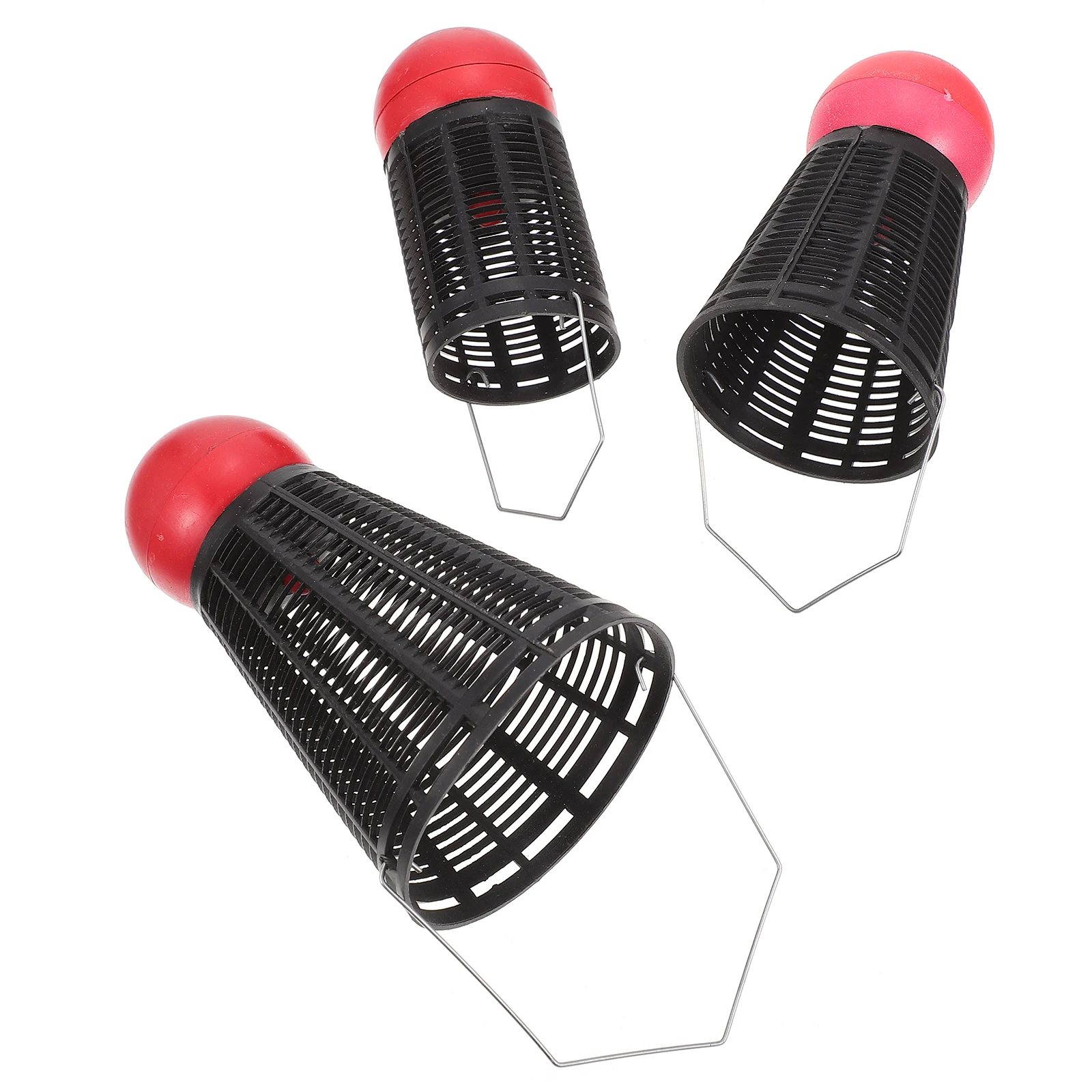 

3 Pcs Fishing Bait Cage Durable Plastic Outdoor Accessories Badminton Shape Feeder Container Lobster Trap Storage Tool