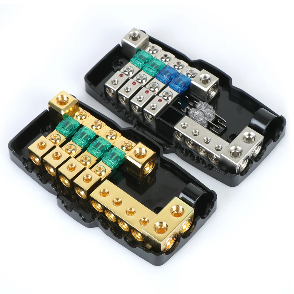 24V 12V motocyklowy system audio stereofoniczny rozdzielacz skrzynki bezpieczników z ostrzami bezpieczników 30A 60A blok dystrybucji DC akcesoria do odtwarzaczy samochodowych