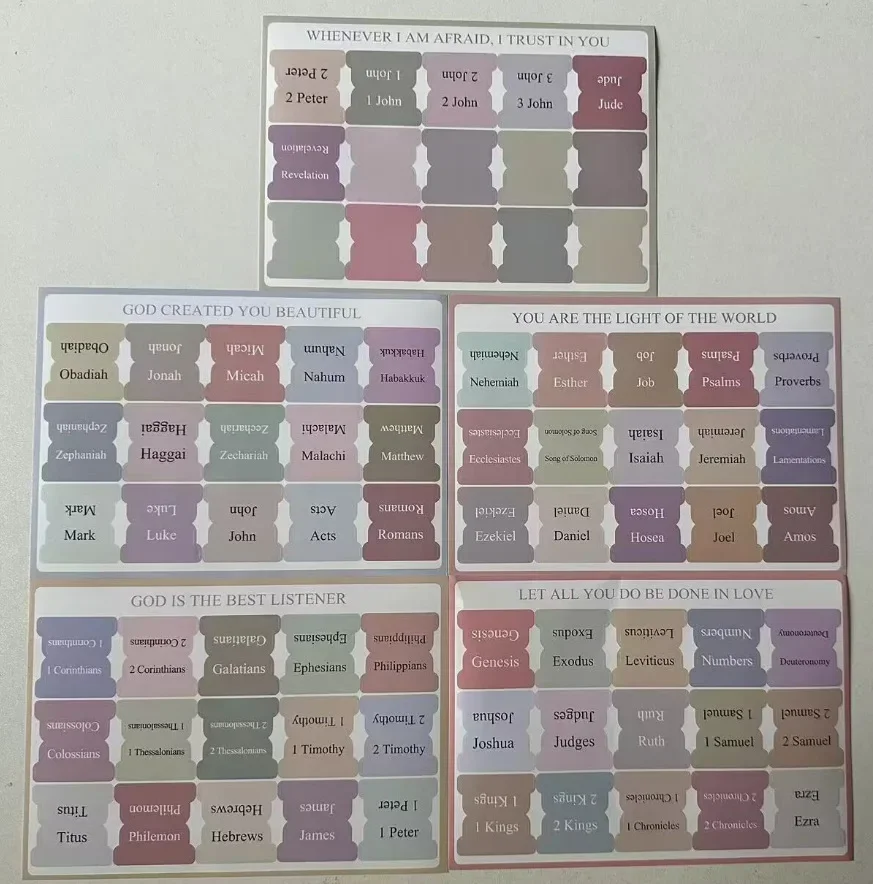 Bibel Index Label Morandi Color, Bibel Index Label Aufkleber, Buch Trennung Aufkleber – Detail 3