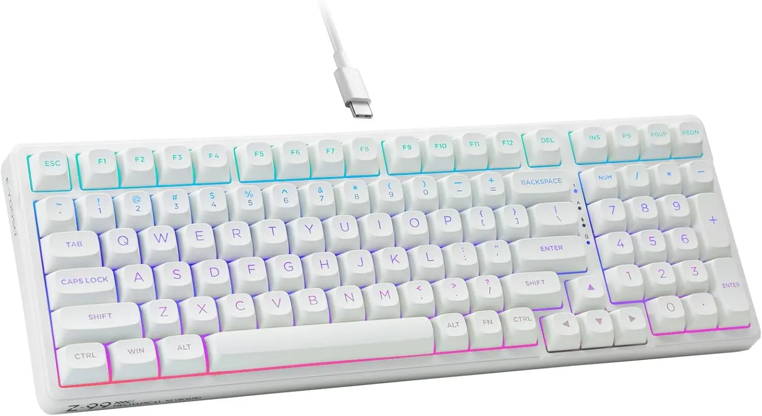

Creamy Mechanical Gaming Keyboard Wired, Hot Swappable Linear Switches, Gasket Structure with RGB Backlit, 99 Keys for PC/Mac
