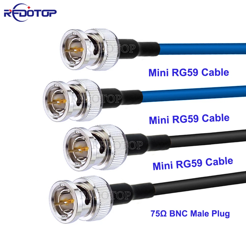 1 Uds HD SDI BNC a BNC conector macho 75Ohm HMini RG59 Cable RF 75-2.5 1855A Pigtail para HD-SDI/3G-SDI/4K cámara de vídeo CCTV