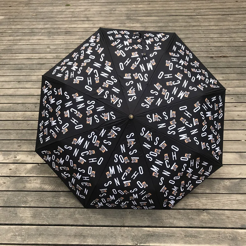 Automatic Folding Woman Umbrella Windproof Travel Compact UV Protection Parasol Brand Bear Head Cute Cartoon Paraguas Compact