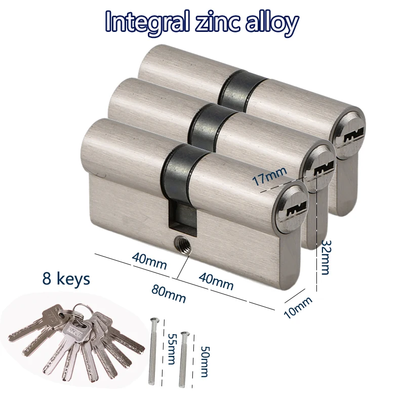 Imagem -05 - Cilindros Múltiplos do Fechamento para a Segurança da Porta Botão da Liga do Zinco Uma Chave Abre Fechamento Múltiplo Interruptor 3ach Outro 70 mm 80 mm