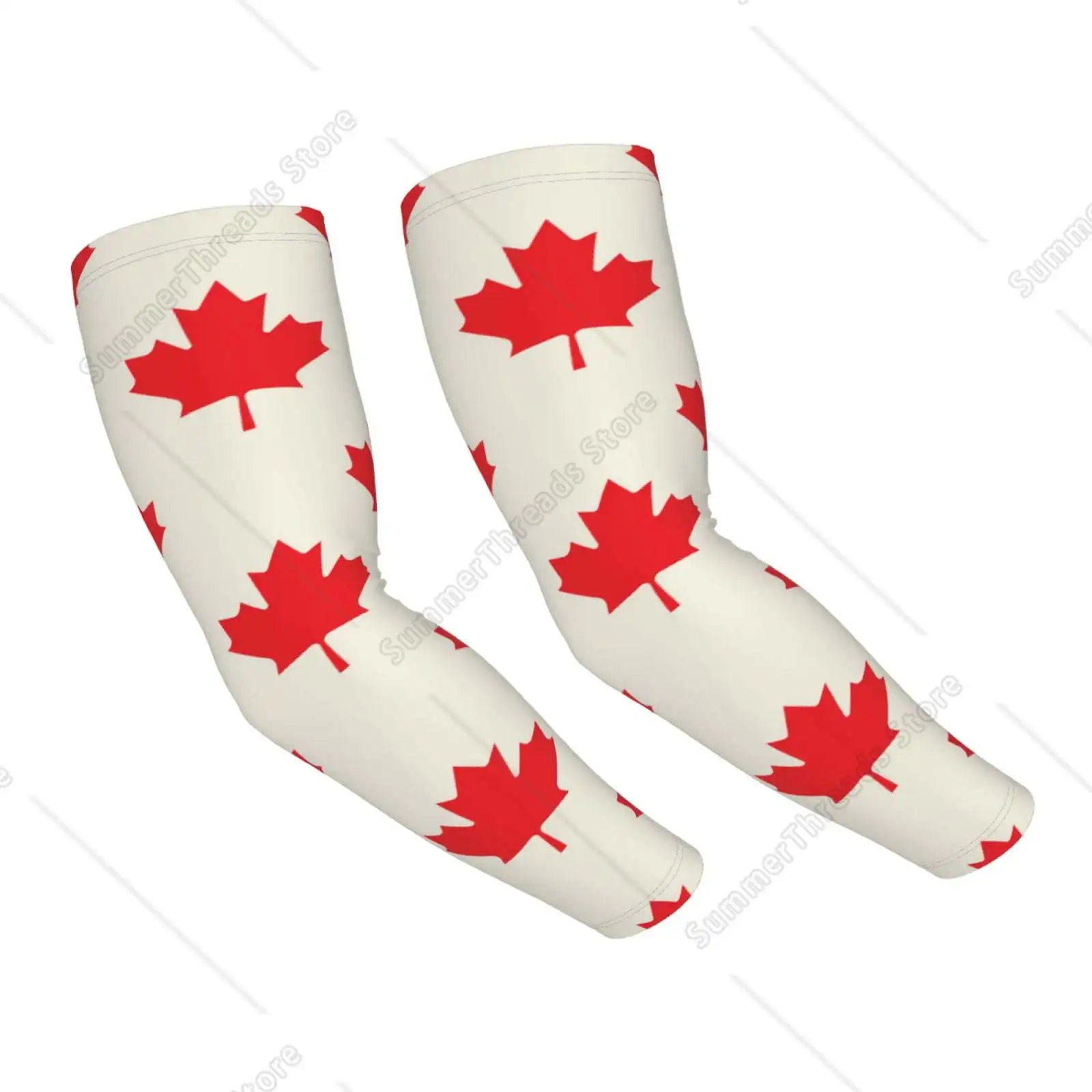 

Happy Canada Day Cooling Sleeves for Men, Arm Sleeves, UV Sun Protection Sleeve to Cover with Silicone Anti-Slip