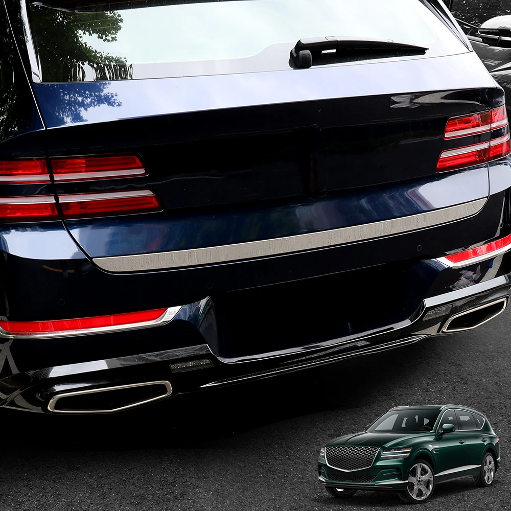 

Auto Silver Stainless Steel Tailgate Decorative Strip Accessories For Genesis GV80 2021-2024 Car Tuning Supplies