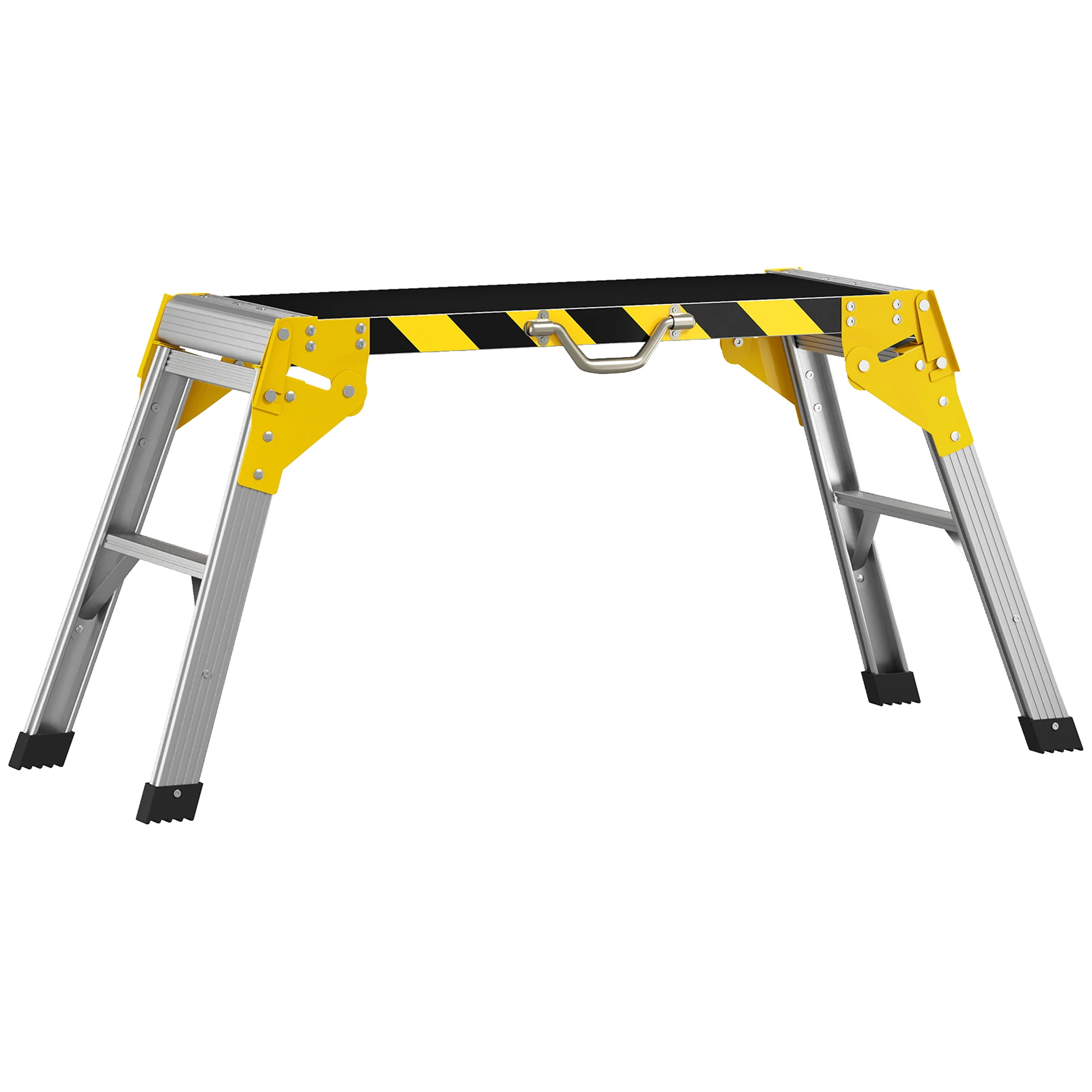 Homcom Banc De Travail Pliant AntidéRapant En Aluminium 110X32X50 Cm Noir-image