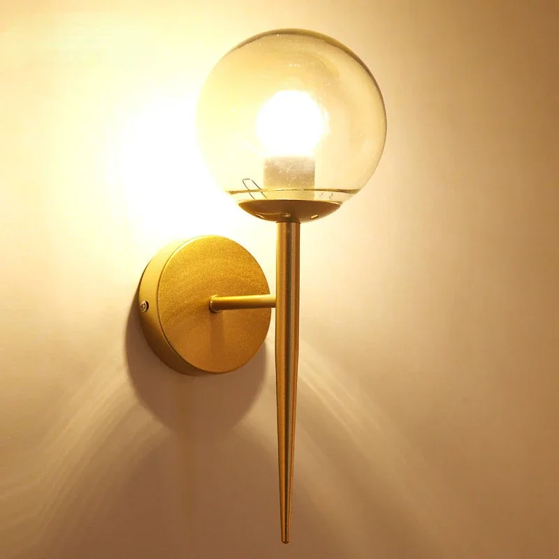 Bolvormige Wandlamp Korte Slaapkamer Studie Wandlampen Eenvoudige Bedlampje Nordic Muur Technische Lamp Nieuw Model Goud Zwart