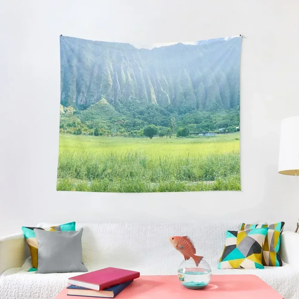 

Koolau Range on Hawaii (Oahu) Tapestry Carpet Wall Wall Carpet Aesthetic Home Decor Wall Hangings Decoration Tapestry