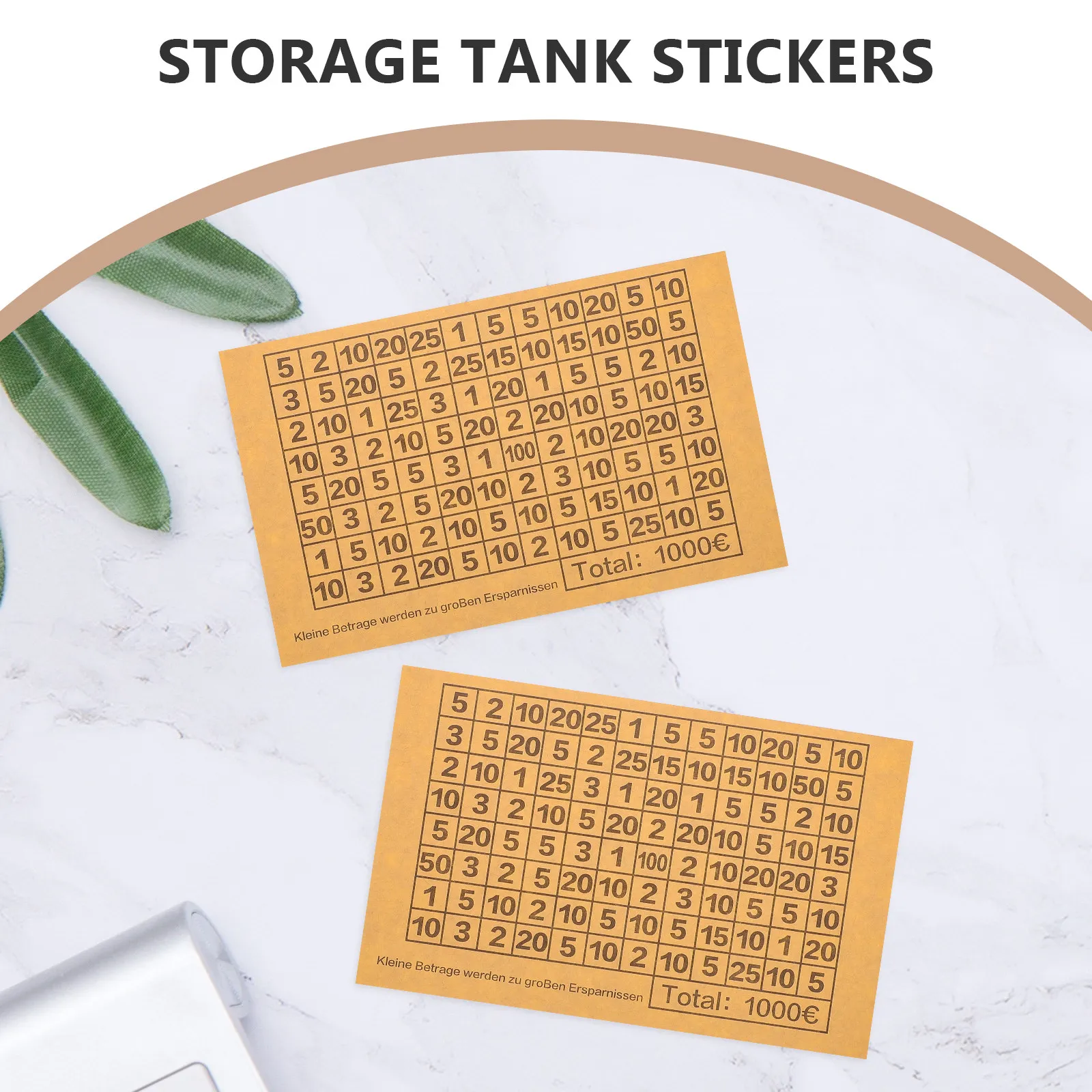 20Sheets Budgeting Number Sticker Labels Savings Challenge for Money Box Piggy Bank Target Saving Jar Stickers