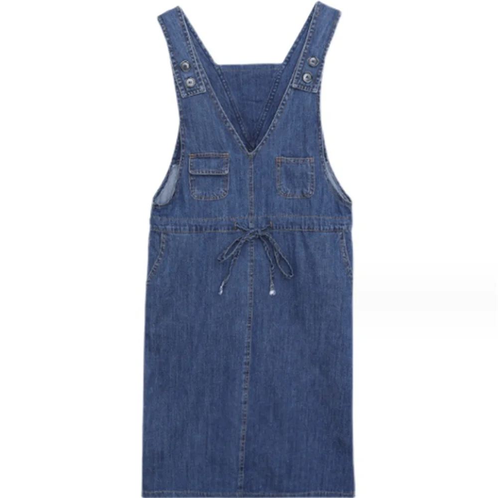 

Sleeveless vest belt fashion casual denim dress women straps