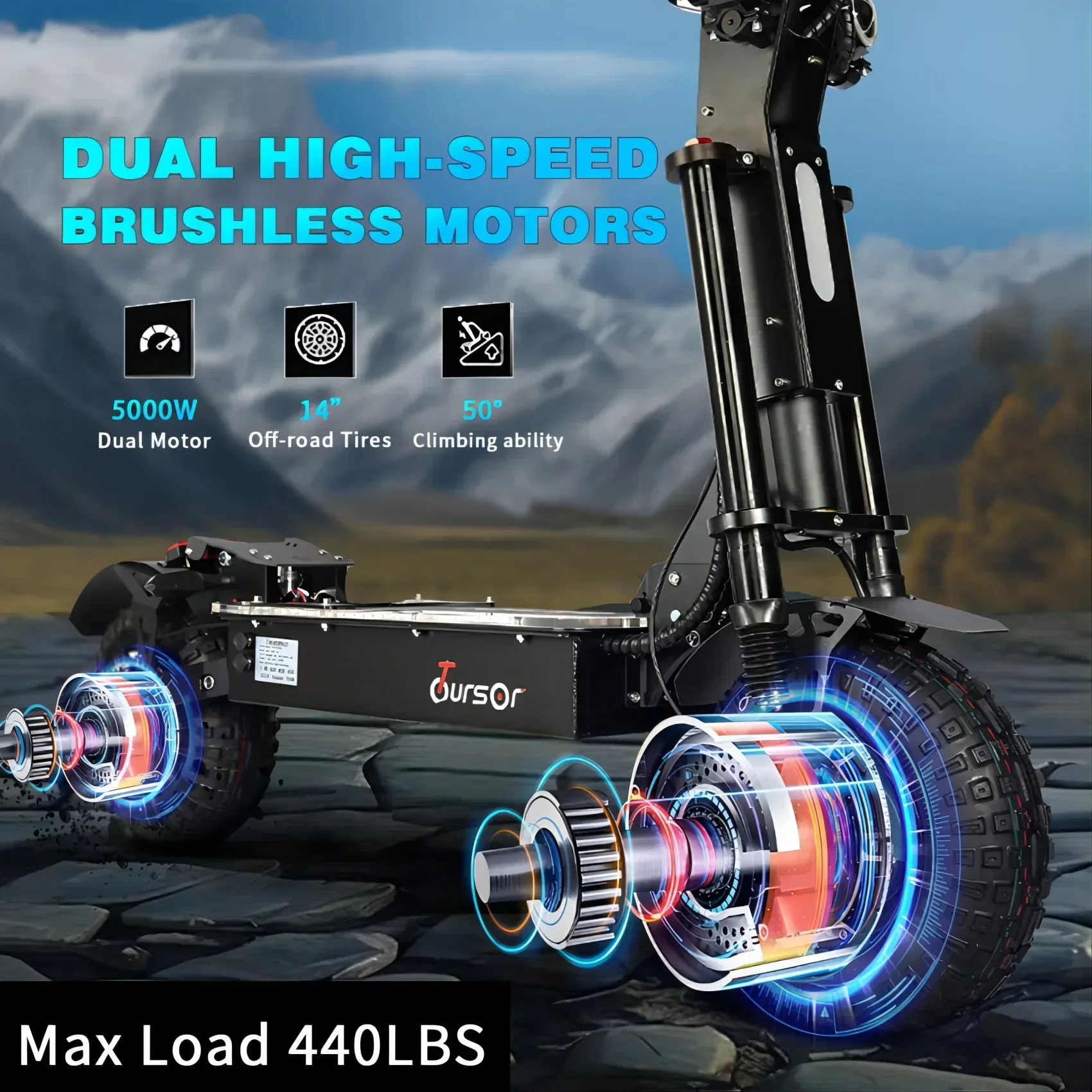 X13 سباق عجلة كبيرة سكوتر كهربائي قابل للطي 110 km/ساعة 130km10000 واط الكبار سكوتر كهربائي قوي المزدوج موتور سباق السيارات