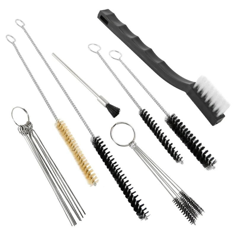 Set completo spazzole per pulizia da 17 pezzi pulizia per pistole a spruzzo con aerografo manutenzione per