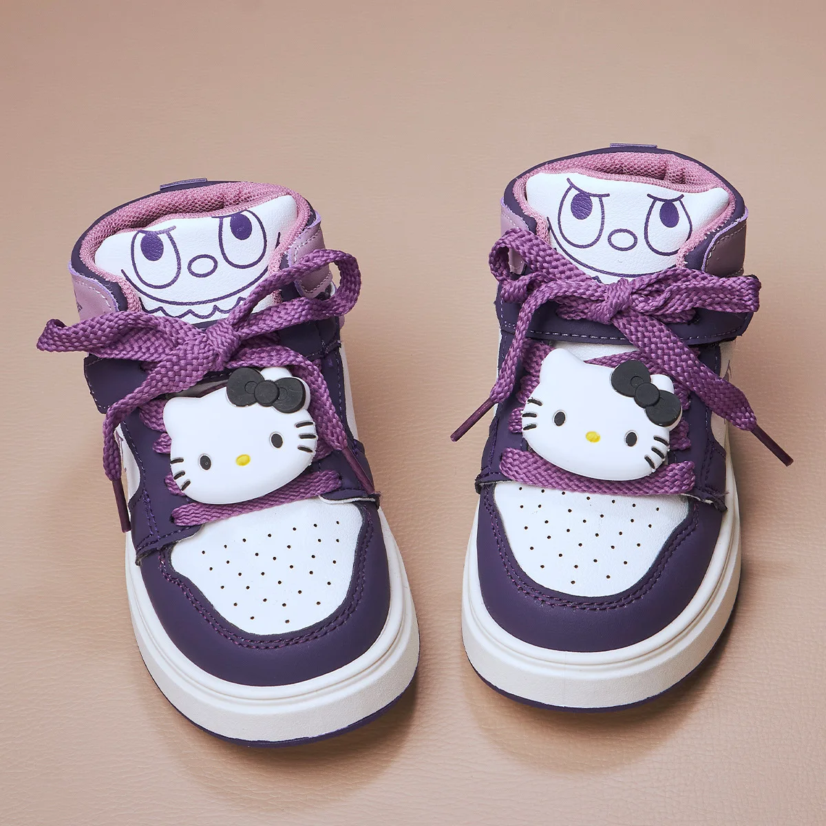 أطفال حذاء كاجوال أحذية رياضية بولي Leather جلد عالية القمم الكرتون الربيع أحذية للفتيات سميكة القاع الفيلكرو حذاء أسود حجم 26-37