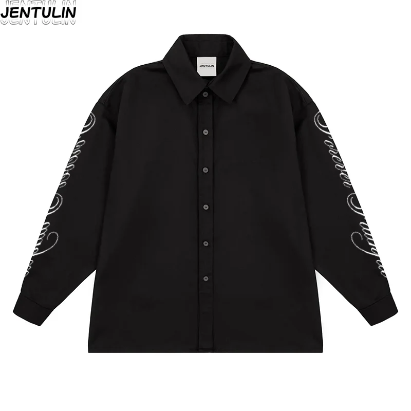 

Рубашка-поло унисекс в стиле гранж-панк, хип-хоп, модная эстетика 2025 года, базовая отложная футболка с длинными рукавами, шикарная уличная одежда в стиле Харадзюку 2000-х годов