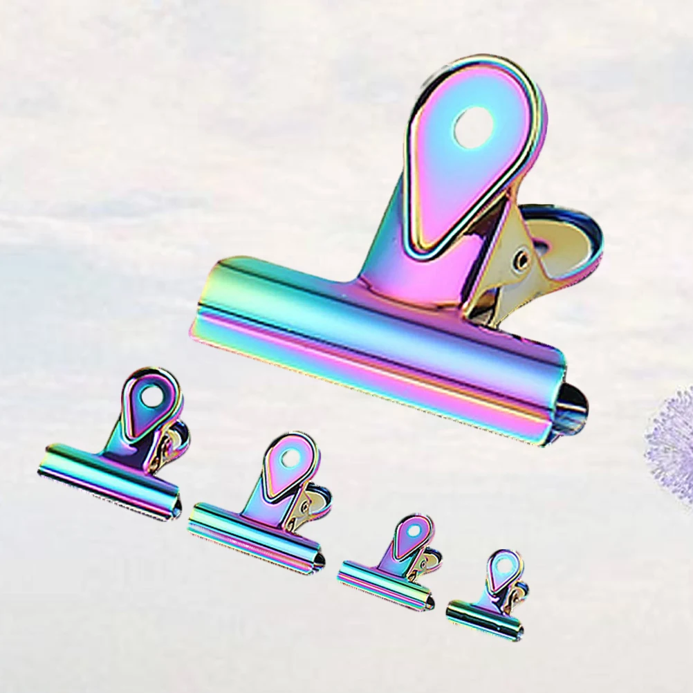 5 قطعة قوس قزح الموثق 65 مللي متر 50 مللي متر 40 مللي متر 30 مللي متر 20 مللي متر ذيل طويل المفصلي كليب قسط الفولاذ المقاوم للصدأ قوي الربيع مشبك ورق للمنزل