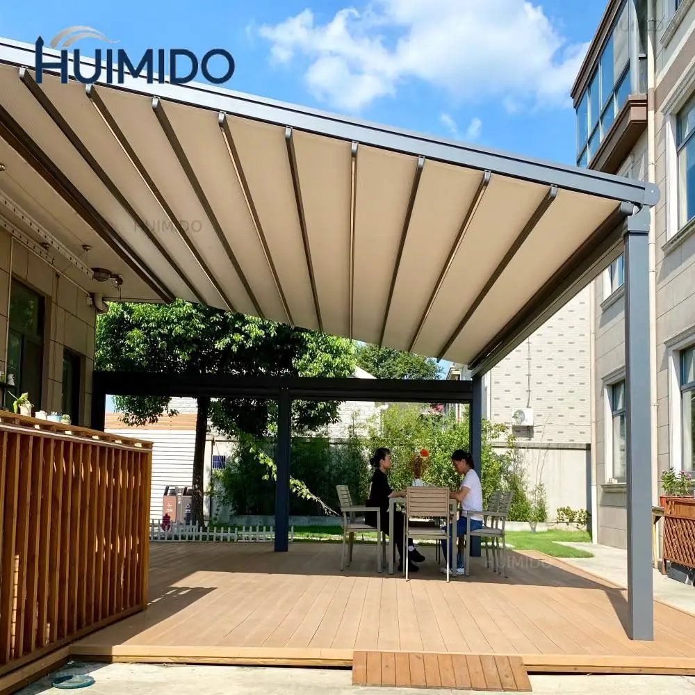 Electric Rooftop Sunshade a Custom-Made Aluminum Outdoor Shading Structure Specifically Designed for Outdoor