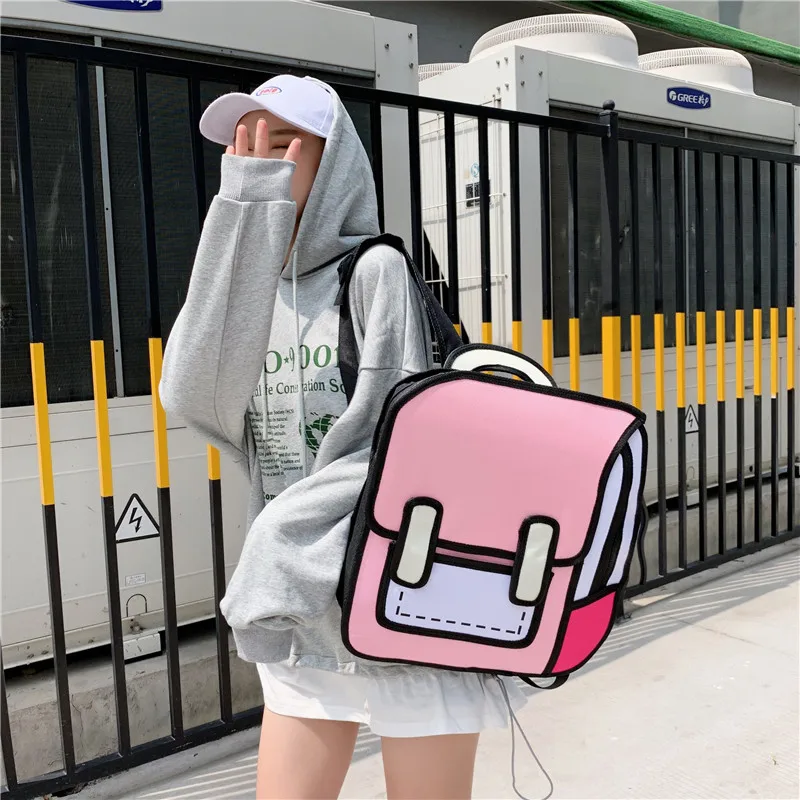 

3D Anime Bag Cartoon Printed Canvas Women Men Backpack School Bag 3D Style Canvas 2D Travel Drawing Book Mochila For Teenagers