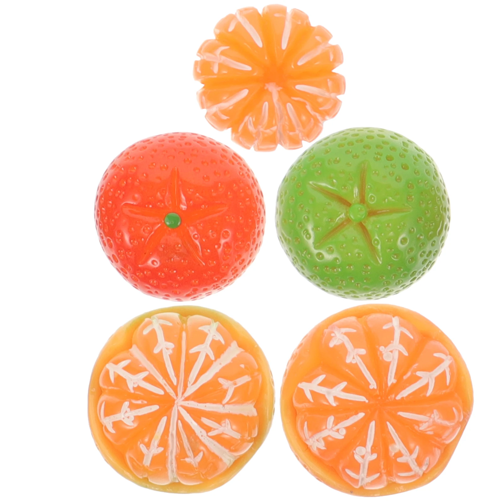 

5pcs Sugar Orange Car Dashboard Ornament Resin Decorations Interior Auto Accessories Fun Styling Easy Install No Trace Glue