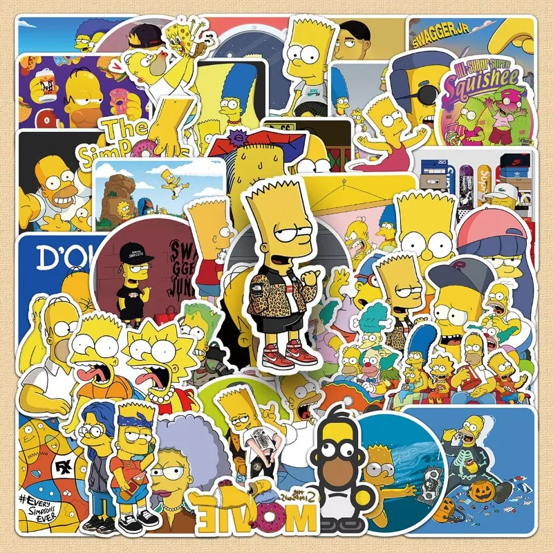 

50PCS Simpson Cartoon Animation Notebook Phone Case Suitcase Water Cup Refrigerator Graffiti Waterproof Stickers Wholesale