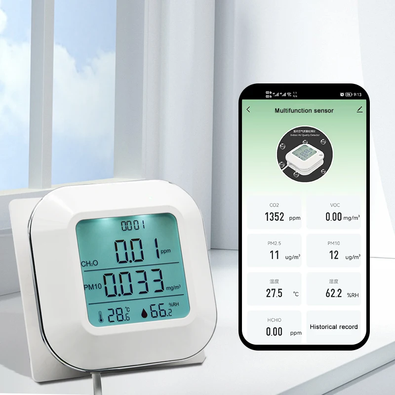 AQM-80 PM2.5/PM10/TEMP/HUM/CO2/VOC/CH2O RS485output Wall-mounted air quality monitor