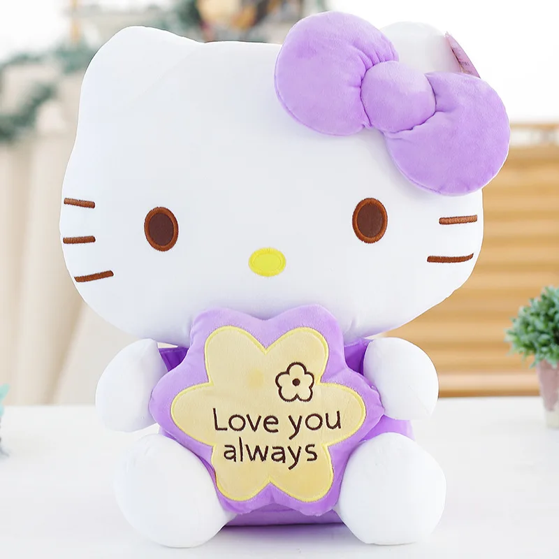 Echte Sanrio Cartoon Puppe Hallo Kitty Plüsch Spielzeug Liebe Sie Immer Kawaii Mädchen Sofa Kissen kinder Roman Spielzeug Weihnachten geschenk